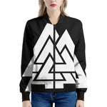 Viking Valknut Symbol Print Women's Bomber Jacket