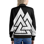 Viking Valknut Symbol Print Women's Bomber Jacket