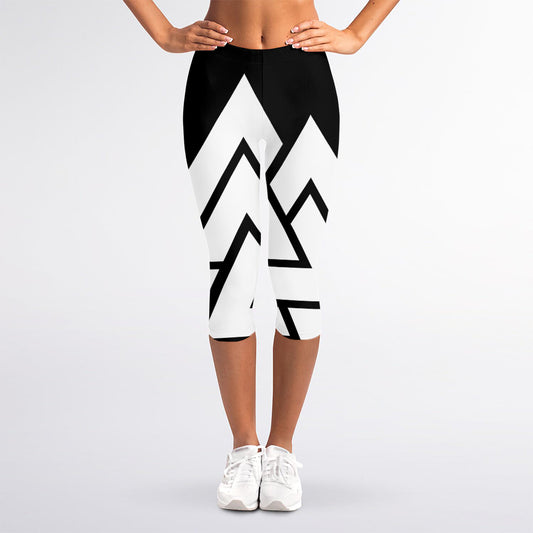 Viking Valknut Symbol Print Women's Capri Leggings