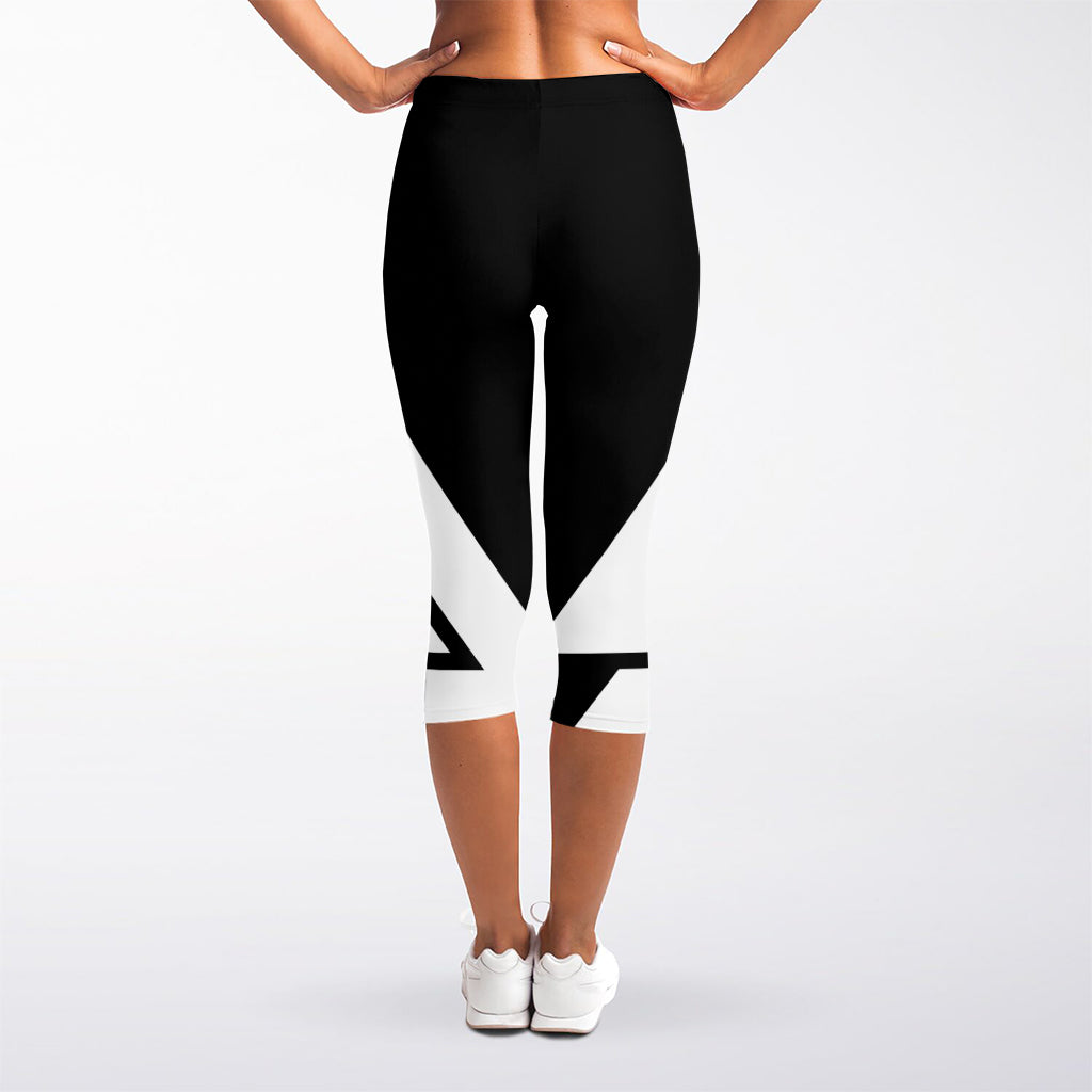 Viking Valknut Symbol Print Women's Capri Leggings