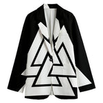 Viking Valknut Symbol Print Women's Cotton Blazer