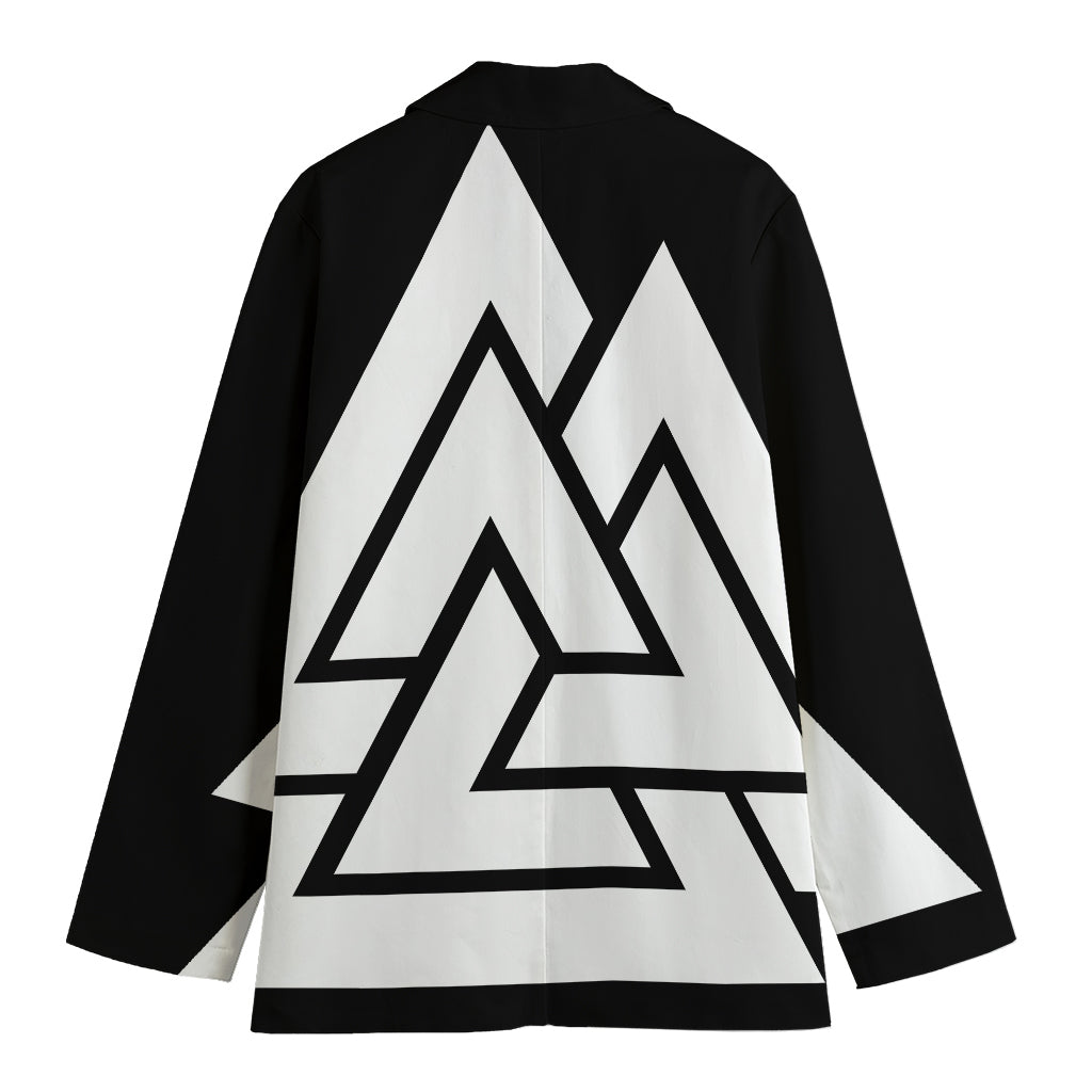 Viking Valknut Symbol Print Women's Cotton Blazer