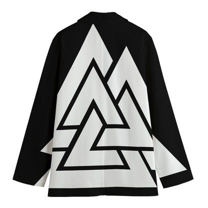 Viking Valknut Symbol Print Women's Cotton Blazer