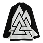 Viking Valknut Symbol Print Women's Cotton Blazer