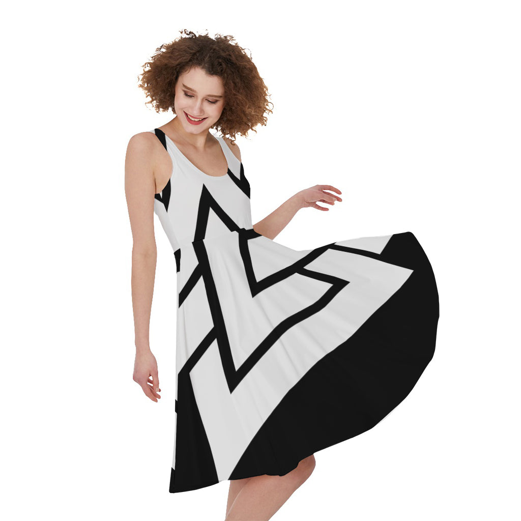 Viking Valknut Symbol Print Women's Sleeveless Dress