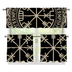 Viking Vegvisir Print 3 Piece Kitchen Curtains