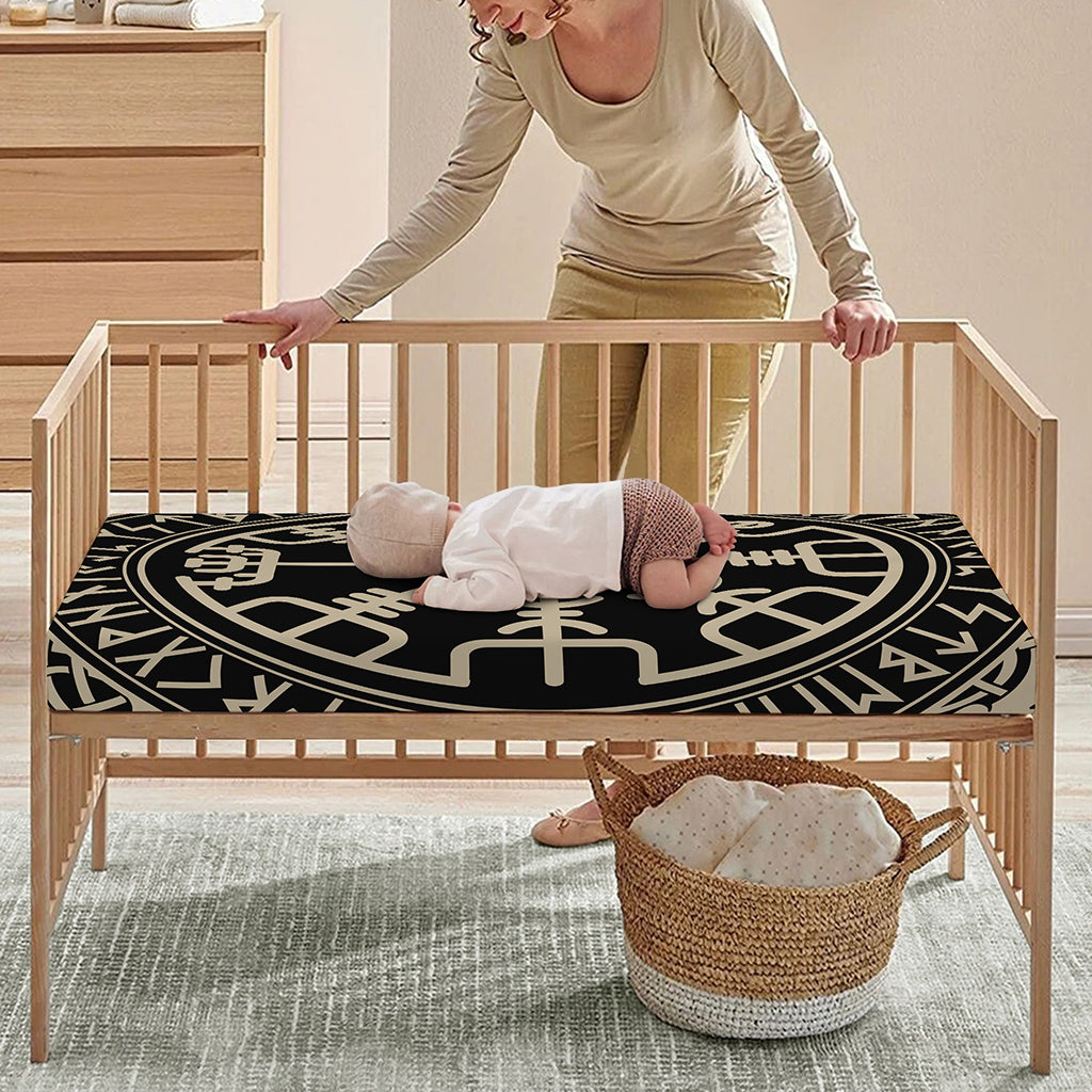 Viking Vegvisir Print Baby Crib Sheet