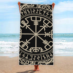 Viking Vegvisir Print Beach Towel