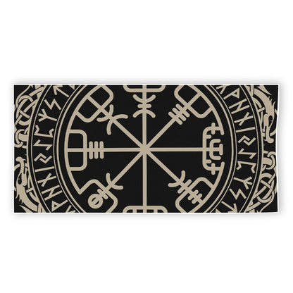Viking Vegvisir Print Beach Towel