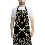 Viking Vegvisir Print Bib Apron With Pocket