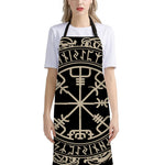 Viking Vegvisir Print Bib Apron With Pocket