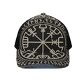 Viking Vegvisir Print Black Mesh Trucker Hat