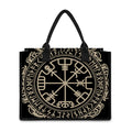 Viking Vegvisir Print Canvas Tote Bag