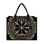 Viking Vegvisir Print Canvas Tote Bag