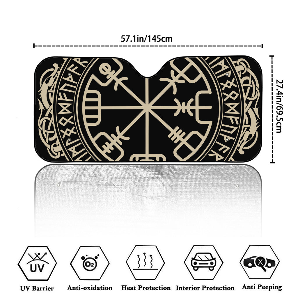 Viking Vegvisir Print Car Windshield Sun Shade