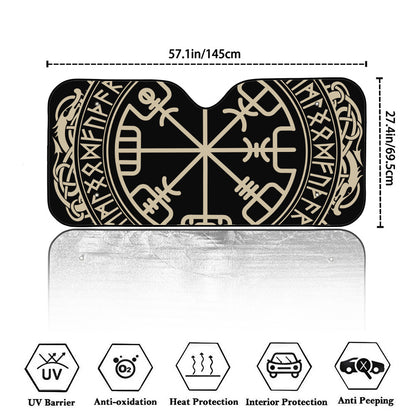 Viking Vegvisir Print Car Windshield Sun Shade
