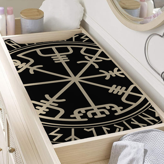 Viking Vegvisir Print Changing Pad Cover