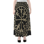 Viking Vegvisir Print Chiffon Maxi Skirt