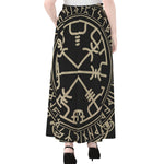 Viking Vegvisir Print Chiffon Maxi Skirt