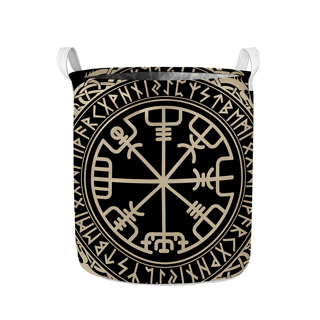 Viking Vegvisir Print Collapsible Laundry Basket