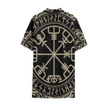 Viking Vegvisir Print Cotton Hawaiian Shirt