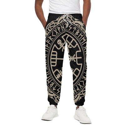 Viking Vegvisir Print Cotton Pants