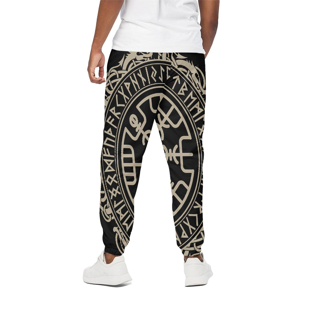 Viking Vegvisir Print Cotton Pants