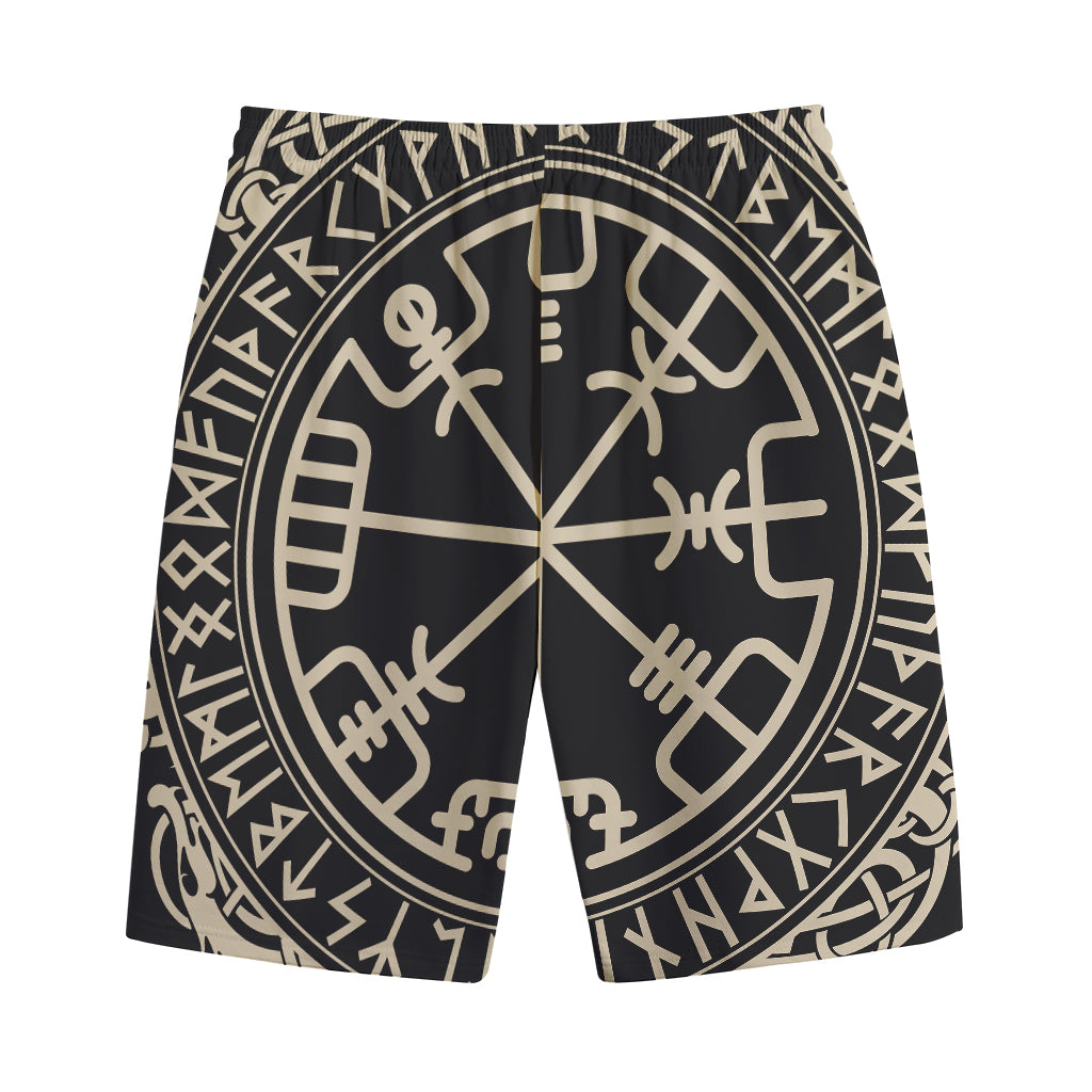 Viking Vegvisir Print Cotton Shorts