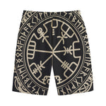 Viking Vegvisir Print Cotton Shorts