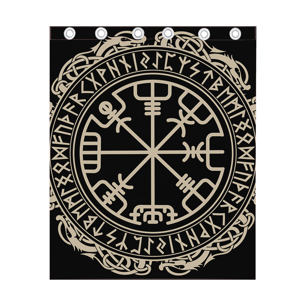 Viking Vegvisir Print Curtain