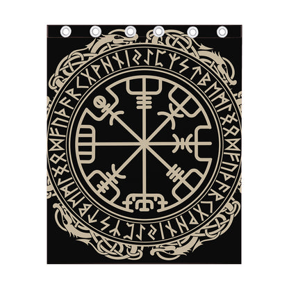 Viking Vegvisir Print Curtain
