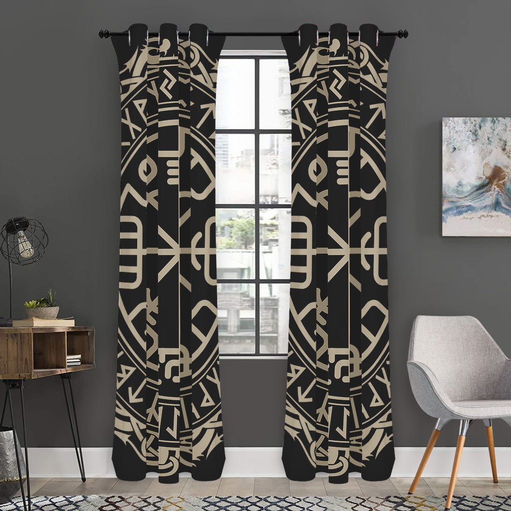 Viking Vegvisir Print Curtain