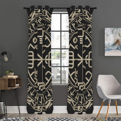 Viking Vegvisir Print Curtain