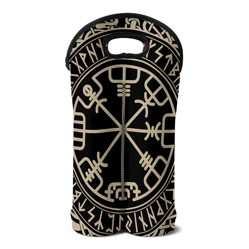 Viking Vegvisir Print Double Neoprene Wine Tote
