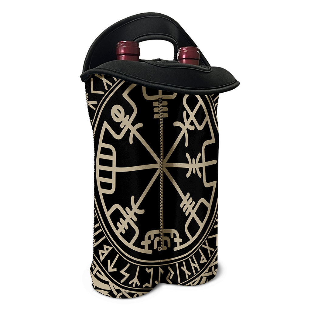 Viking Vegvisir Print Double Neoprene Wine Tote