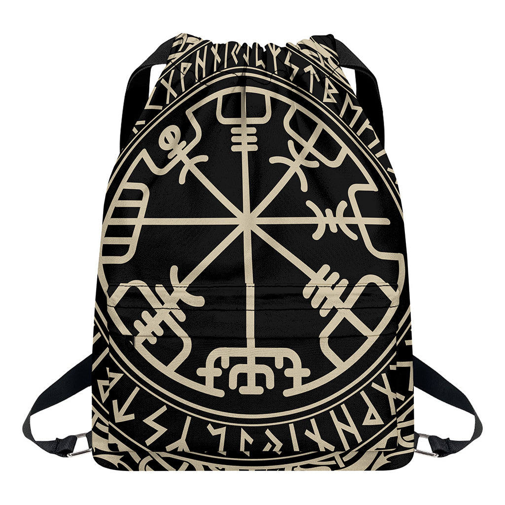 Viking Vegvisir Print Drawstring Backpack