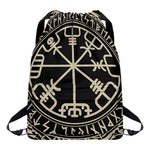 Viking Vegvisir Print Drawstring Backpack