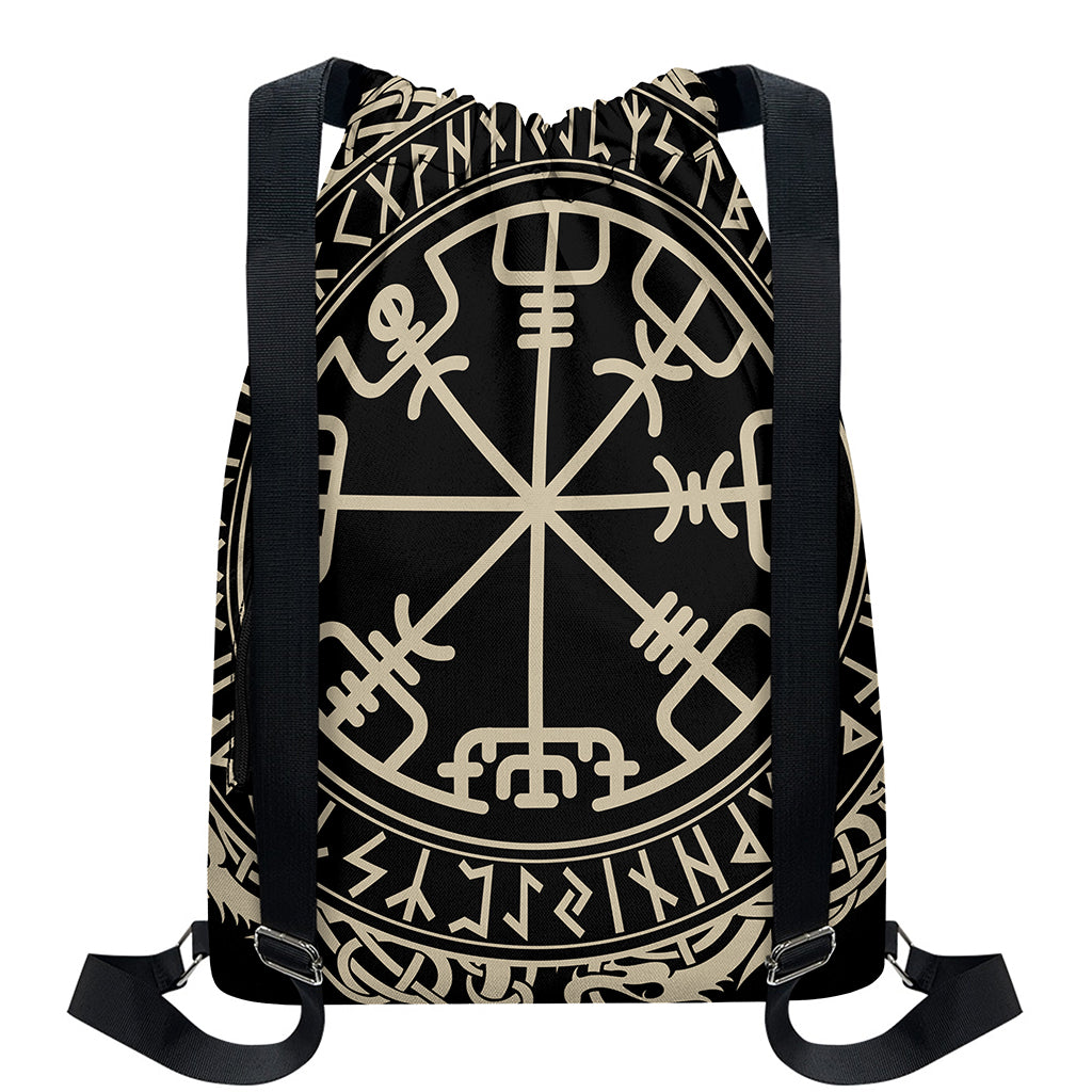 Viking Vegvisir Print Drawstring Backpack