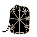 Viking Vegvisir Print Drawstring Makeup Bag