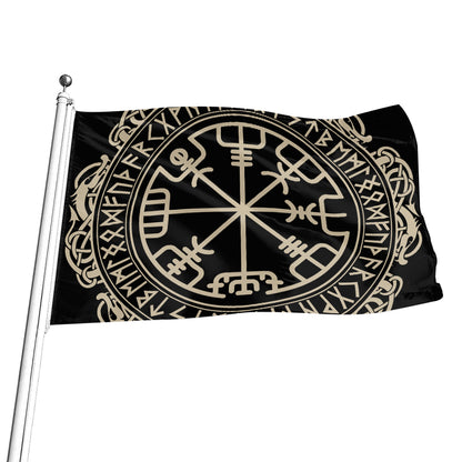 Viking Vegvisir Print Flag