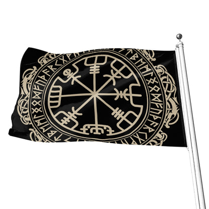 Viking Vegvisir Print Flag