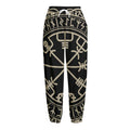 Viking Vegvisir Print Fleece Lined Knit Pants
