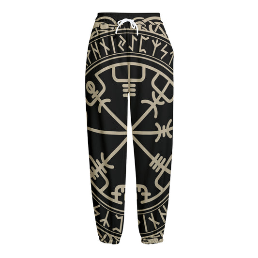 Viking Vegvisir Print Fleece Lined Knit Pants