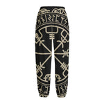 Viking Vegvisir Print Fleece Lined Knit Pants