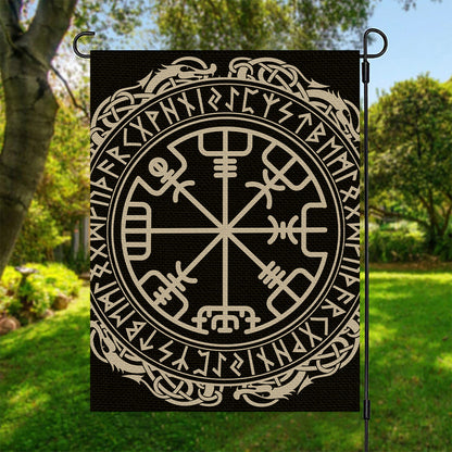 Viking Vegvisir Print Garden Flag