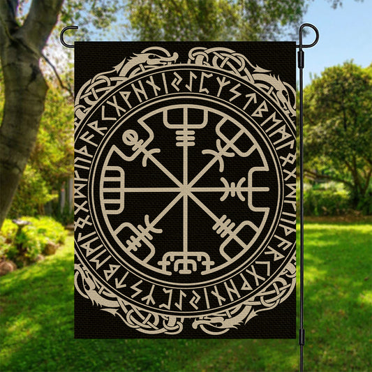 Viking Vegvisir Print Garden Flag