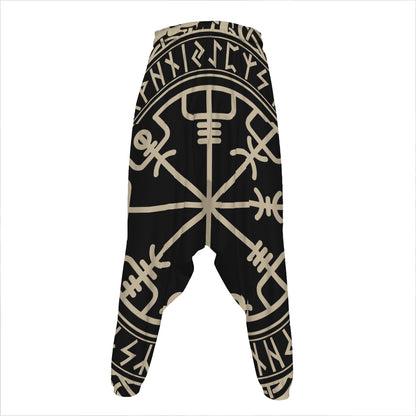 Viking Vegvisir Print Hammer Pants