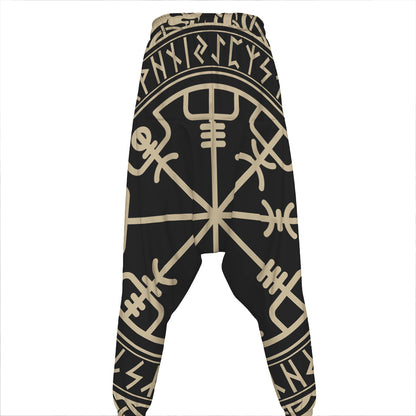 Viking Vegvisir Print Hammer Pants