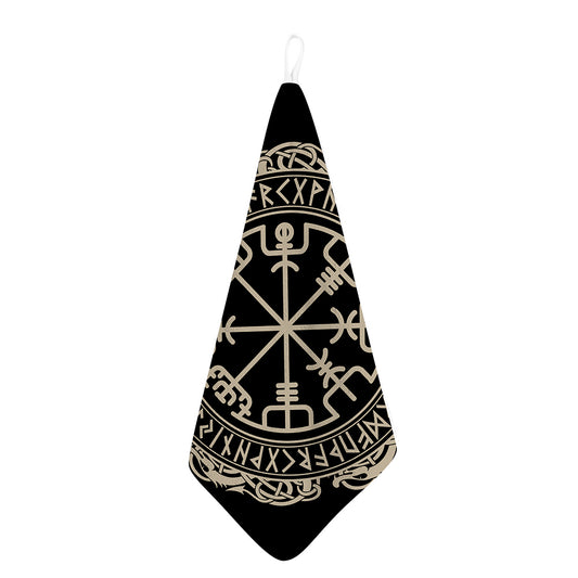 Viking Vegvisir Print Hand Towel