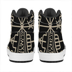 Viking Vegvisir Print High Top Leather Sneakers